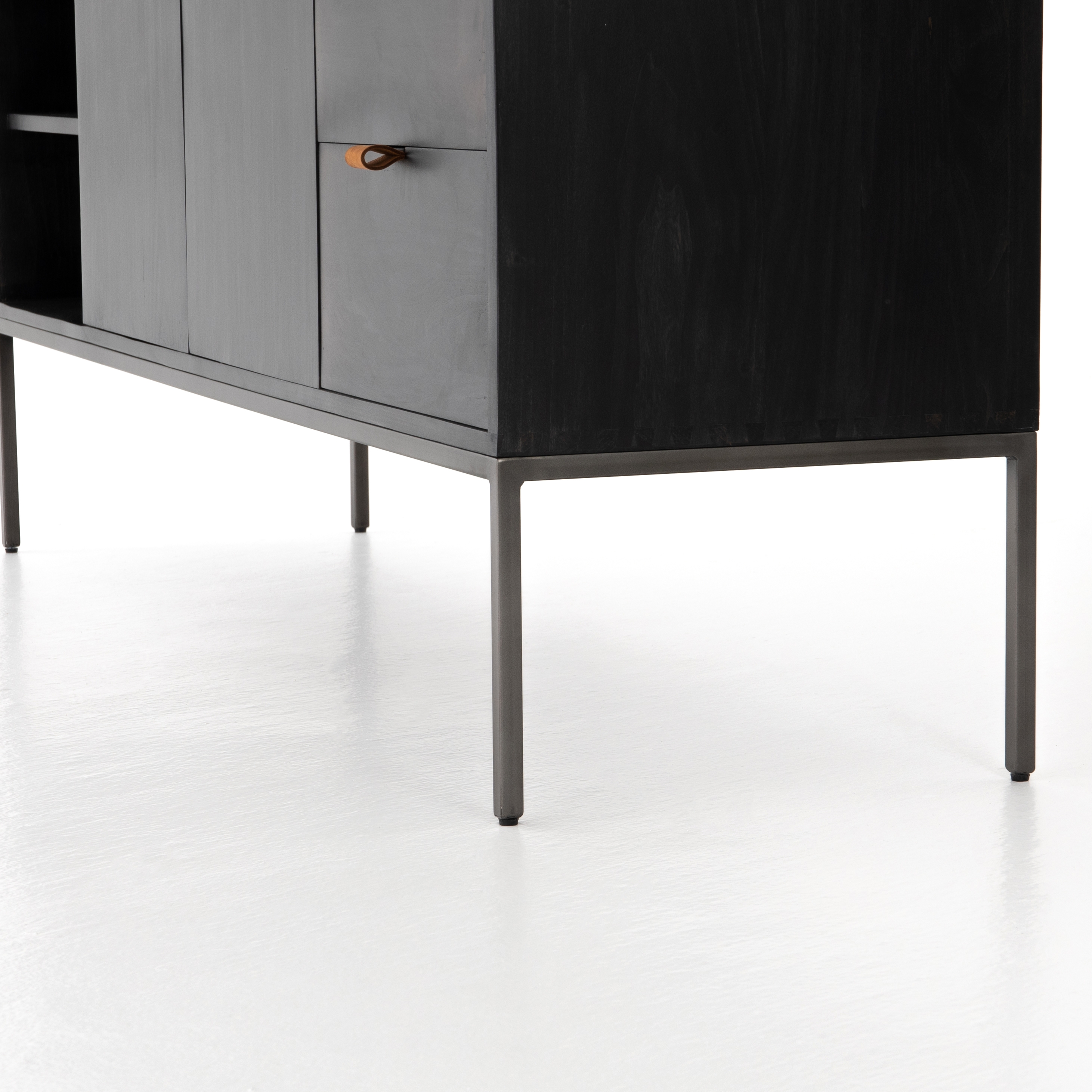 Trey Media Console-Black Wash Poplar - Image 2