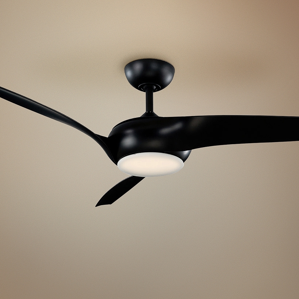 56" Modern Forms Nirvana Black LED Wet Rated Ceiling Fan - Style # 75K05 - Image 0