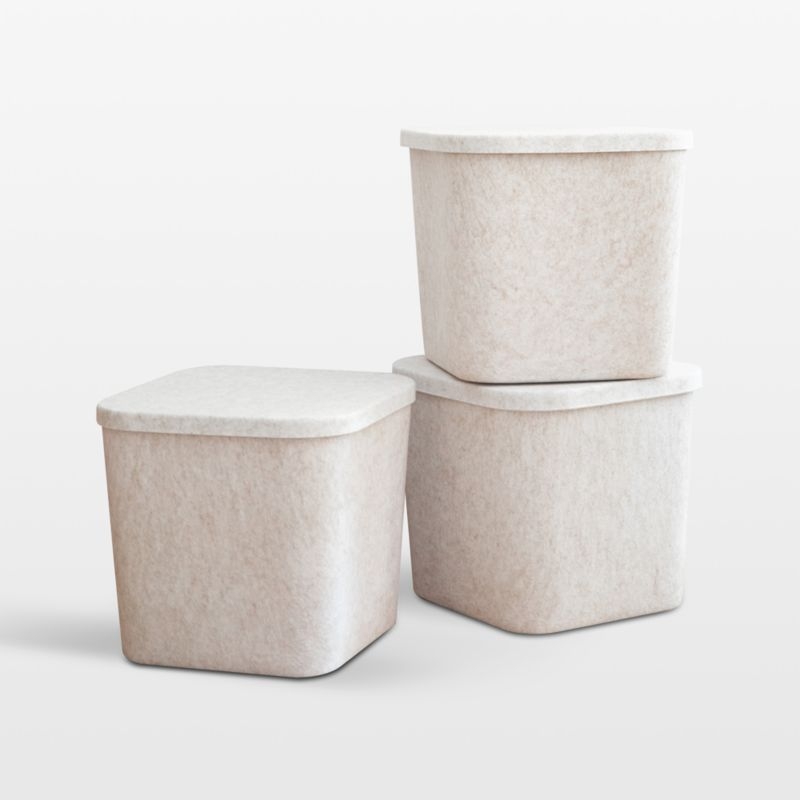 SortJoy Original Stone Sculpted Storage Bin with Lid - Image 3