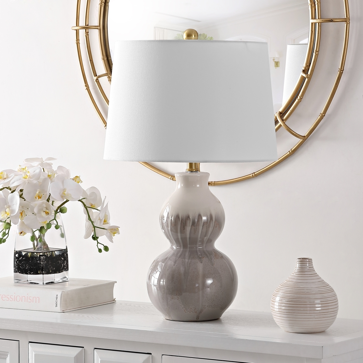 Kenzo 24.5" Table Lamp - Ivory/Grey - Safavieh - Image 1