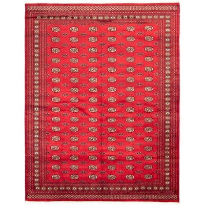 One-of-a-Kind Allal Hand-Knotted 2010s Bokhara Red 7'10" x 9'9" Wool Area Rug - Image 0