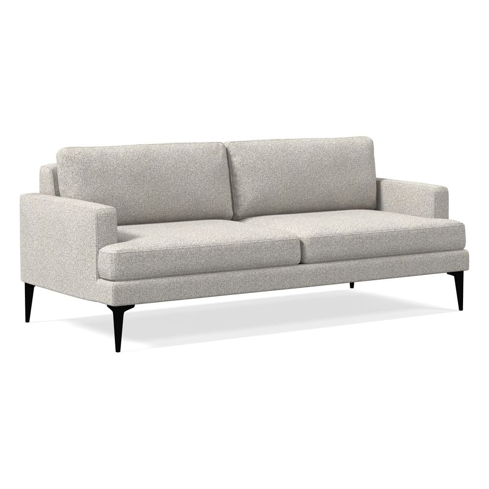 Andes 77" Multi-Seat Sofa, Petite Depth, Chenille Tweed, Storm Gray, Dark Pewter - Image 0