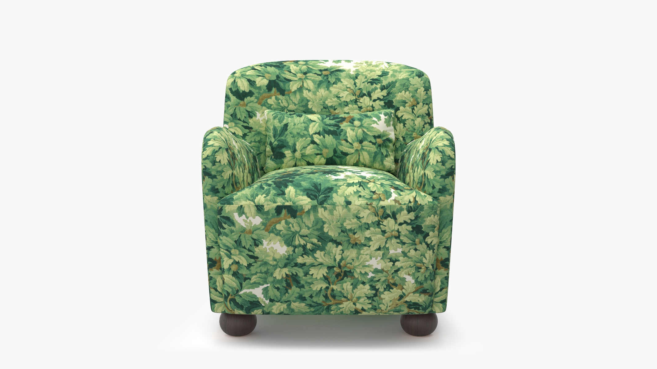 Club Chair, Verdure Bois De Chene, Espresso Bun Foot - Image 0