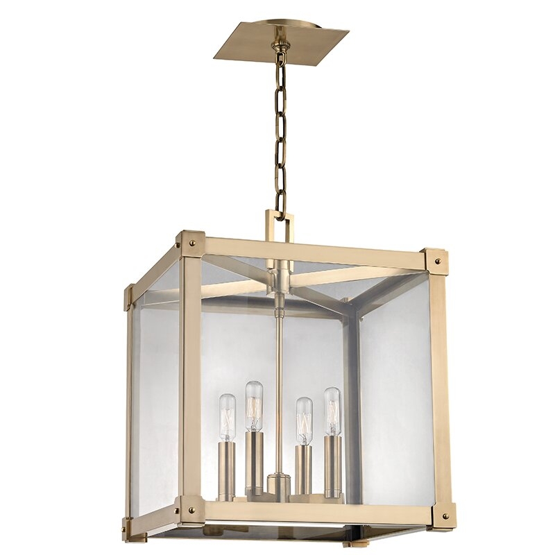 Hudson Valley Lighting Forsyth 4 - Light Candle Style Rectangle / Square Chandelier Finish: Aged Brass, Size: 19.5" H x 16.25" W x 16.25" D - Image 0