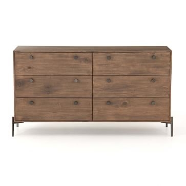 Iron & Wood 59.5" 6-Drawer Dresser, Auburn Poplar - Image 3