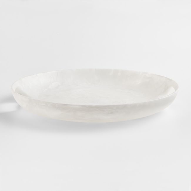 Naya White Resin 17.75" Round Serving Tray - Image 0