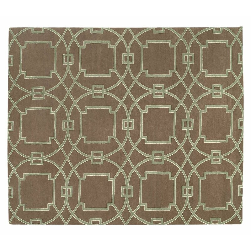Tufenkian Cloister Hand-Knotted Wool/Silk Brown/Green Area Rug - Image 0