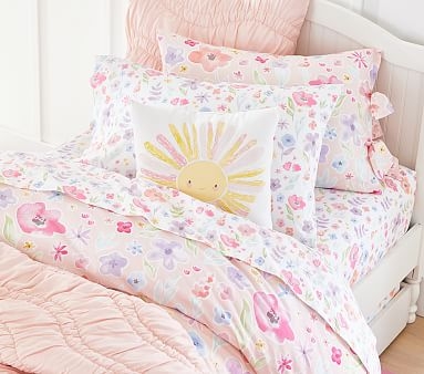 Smiling Sun Pillow, Multi, 16x16" - Image 1