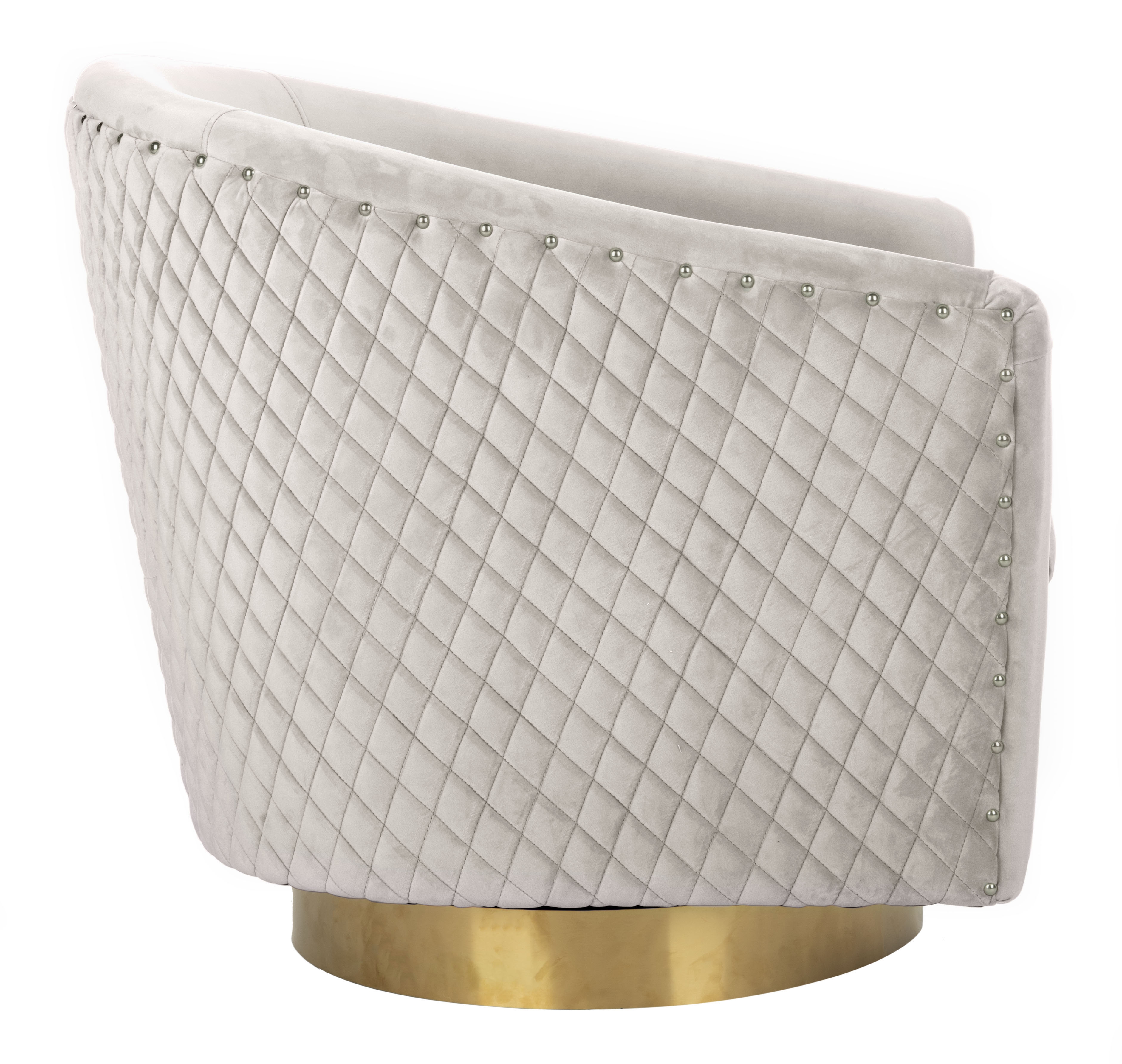 Clara Quilted Swivel Tub Chair - Pale Taupe - Safavieh - Image 2