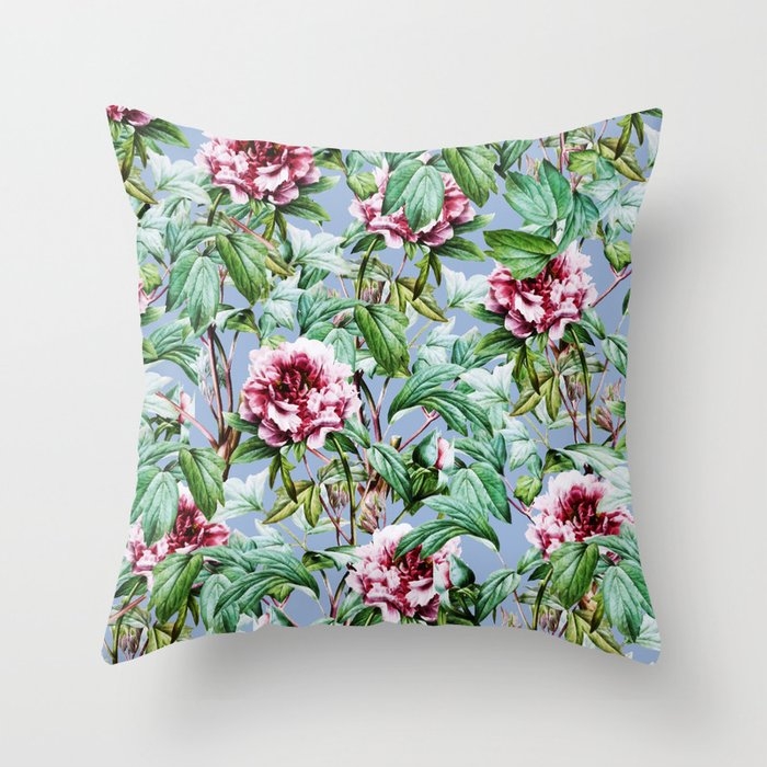 Frosty Florals #society6 #decor #buyart Couch Throw Pillow by 83 Orangesa(r) Art Shop - Cover (16" x 16") with pillow insert - Outdoor Pillow - Image 0