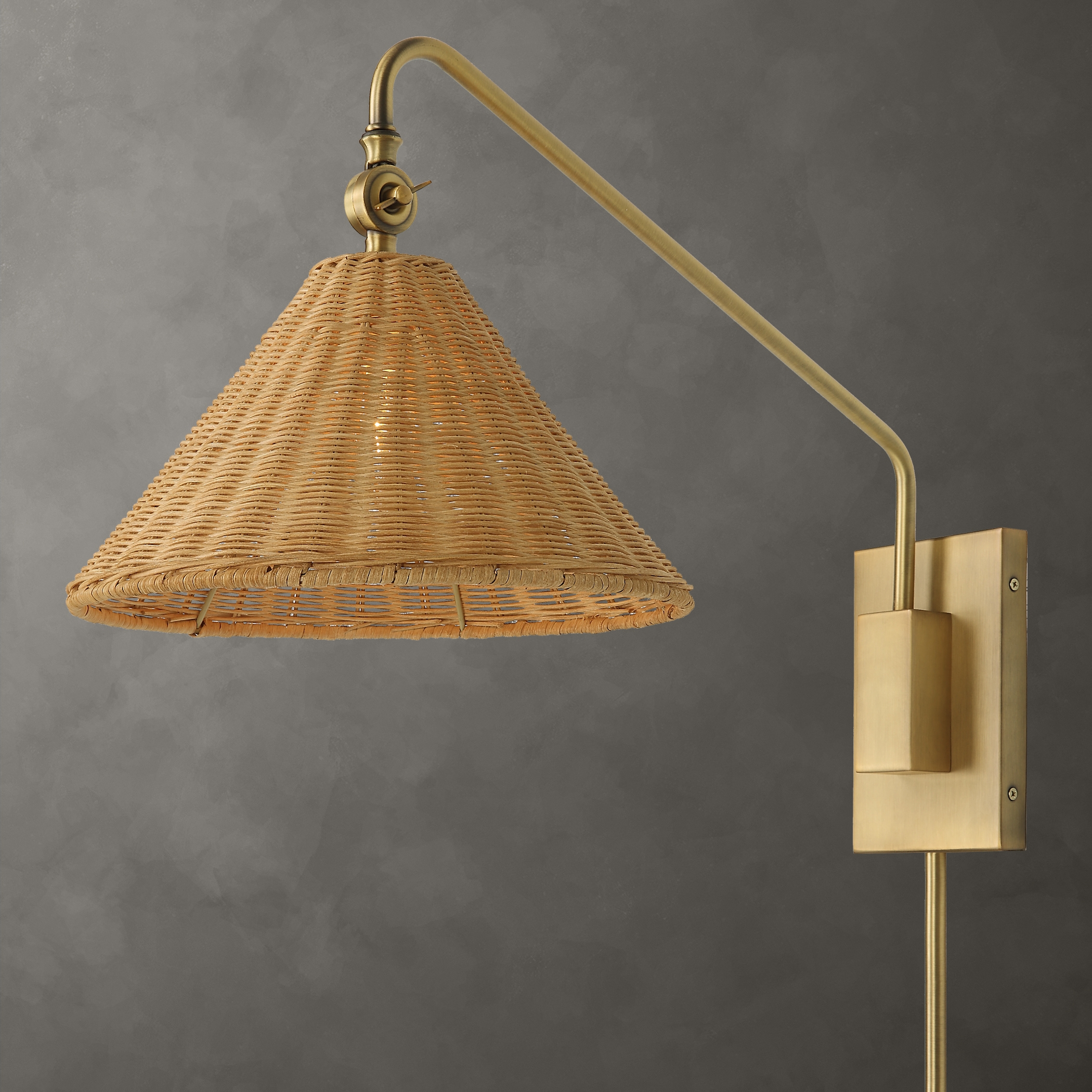 Phuvinh 1 Light Rattan Shade Sconce - Image 0