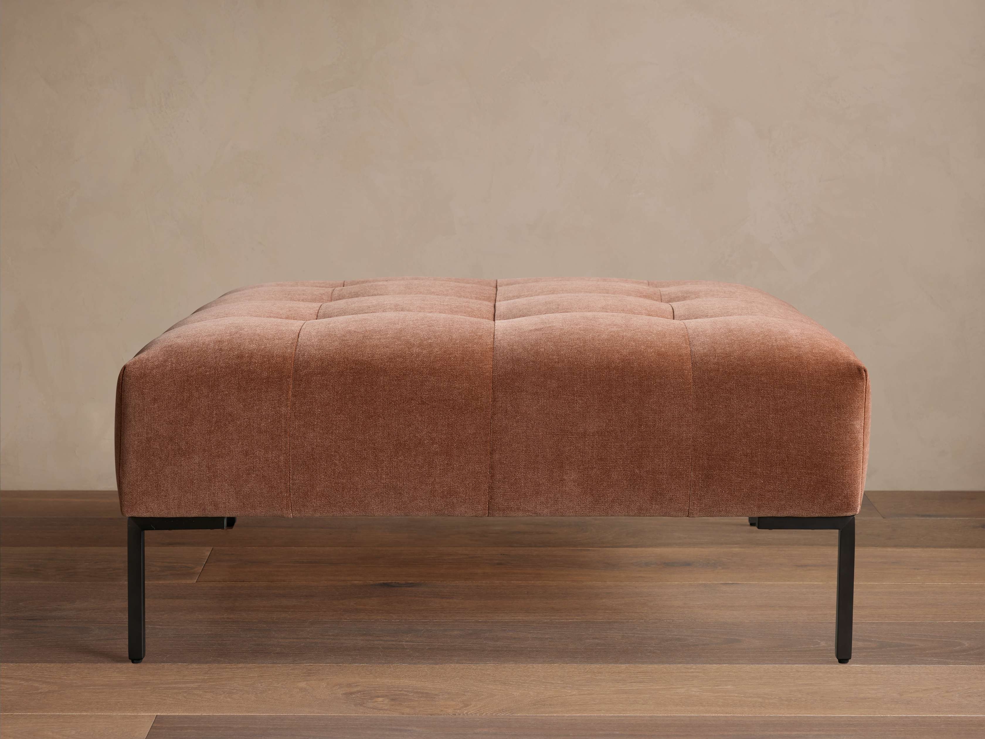 Tilton Tufted Ottoman in Upholstered 41" X  Quincy Cinnamon  - Image 0