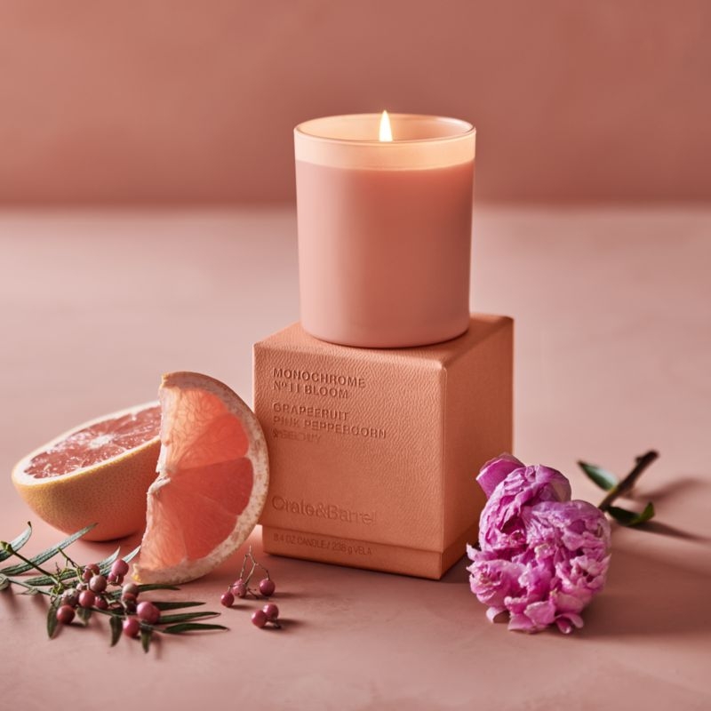Monochrome No. 11 Bloom 1-Wick Candle - Grapefruit, Pink Peppercorn and Peony - Image 2