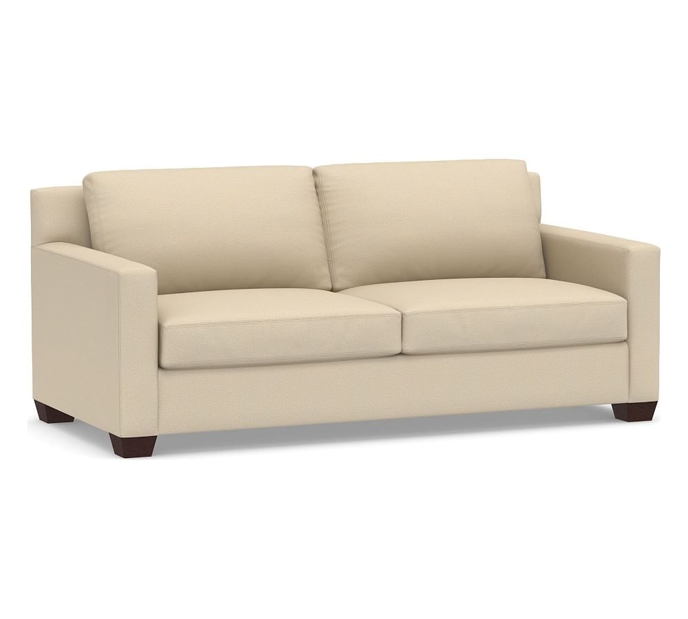 York Square Arm Upholstered Sofa 80.5", Down Blend Wrapped Cushions, Park Weave Oatmeal - Image 0