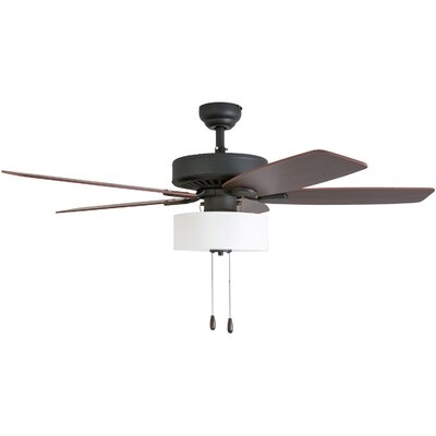 52" Sybilla 5 Blade Ceiling Fan, Light Kit Included-3 Speed Remote - Image 0
