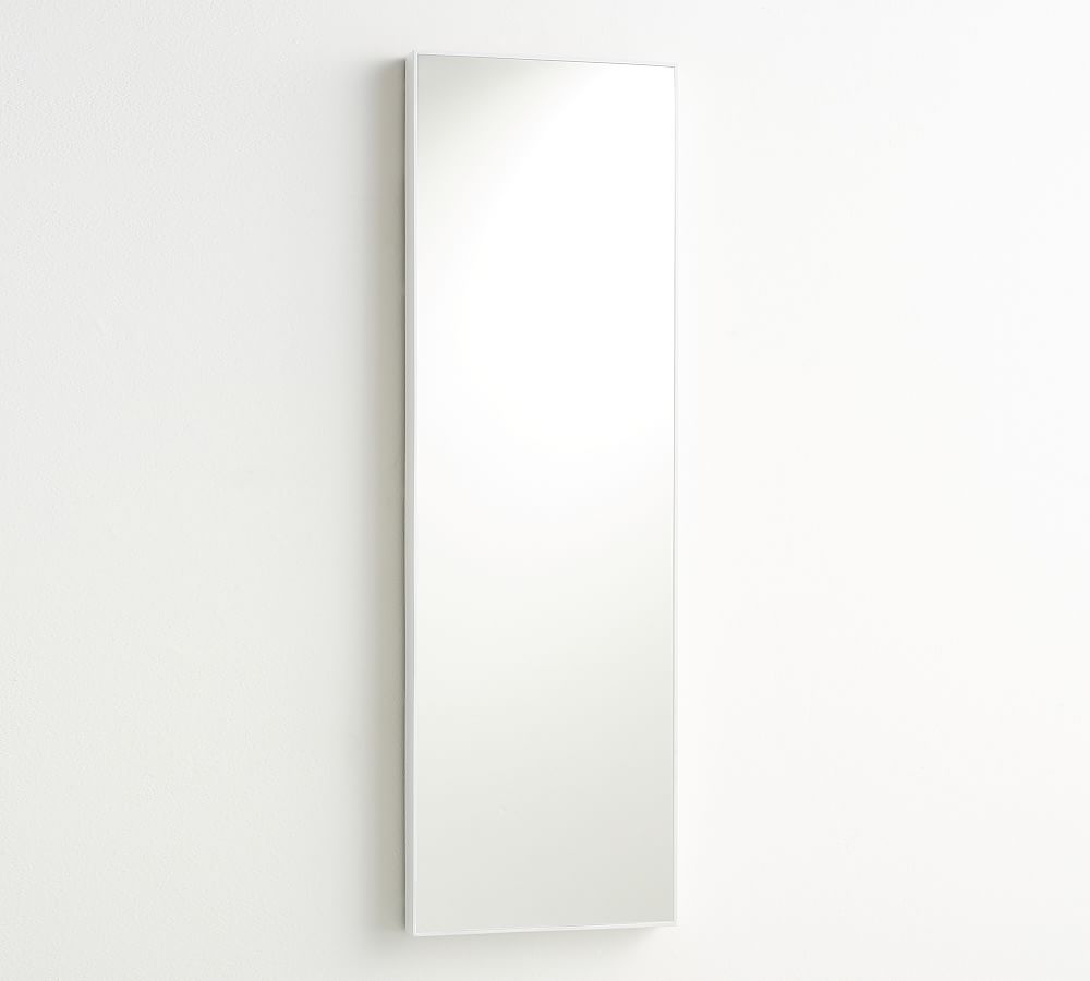 Delaney Over the Door Mirror, White, 16x51 - Image 0