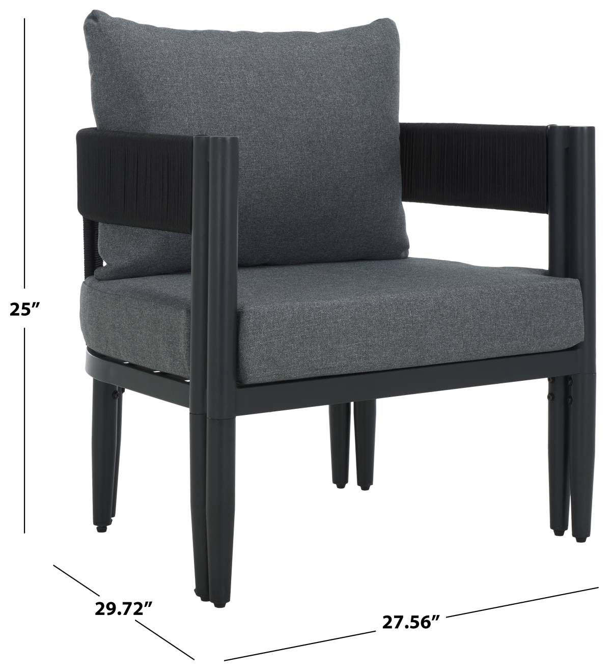 Viola Indoor-Outdoor Chair, Set Of 2 - Black/Grey - Image 9