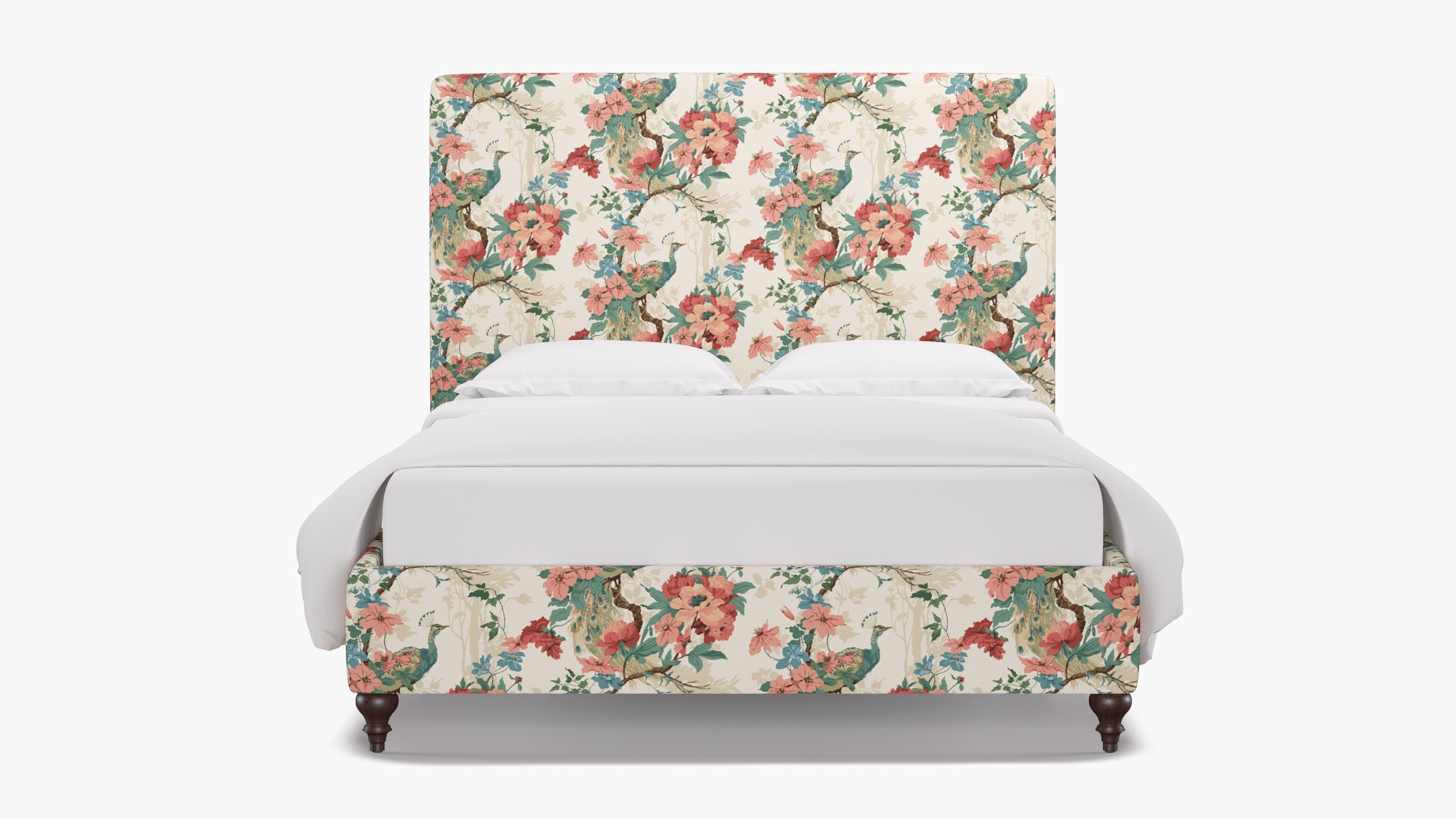Classic Bed, Rose Peacock Park, Espresso Traditional Turned Leg, Queen - Image 0