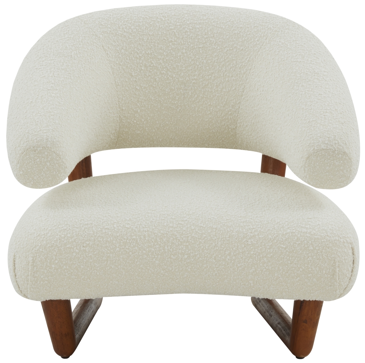 Jasmina Wooden Legs Accent Chair - Ivory/Brown - Image 0