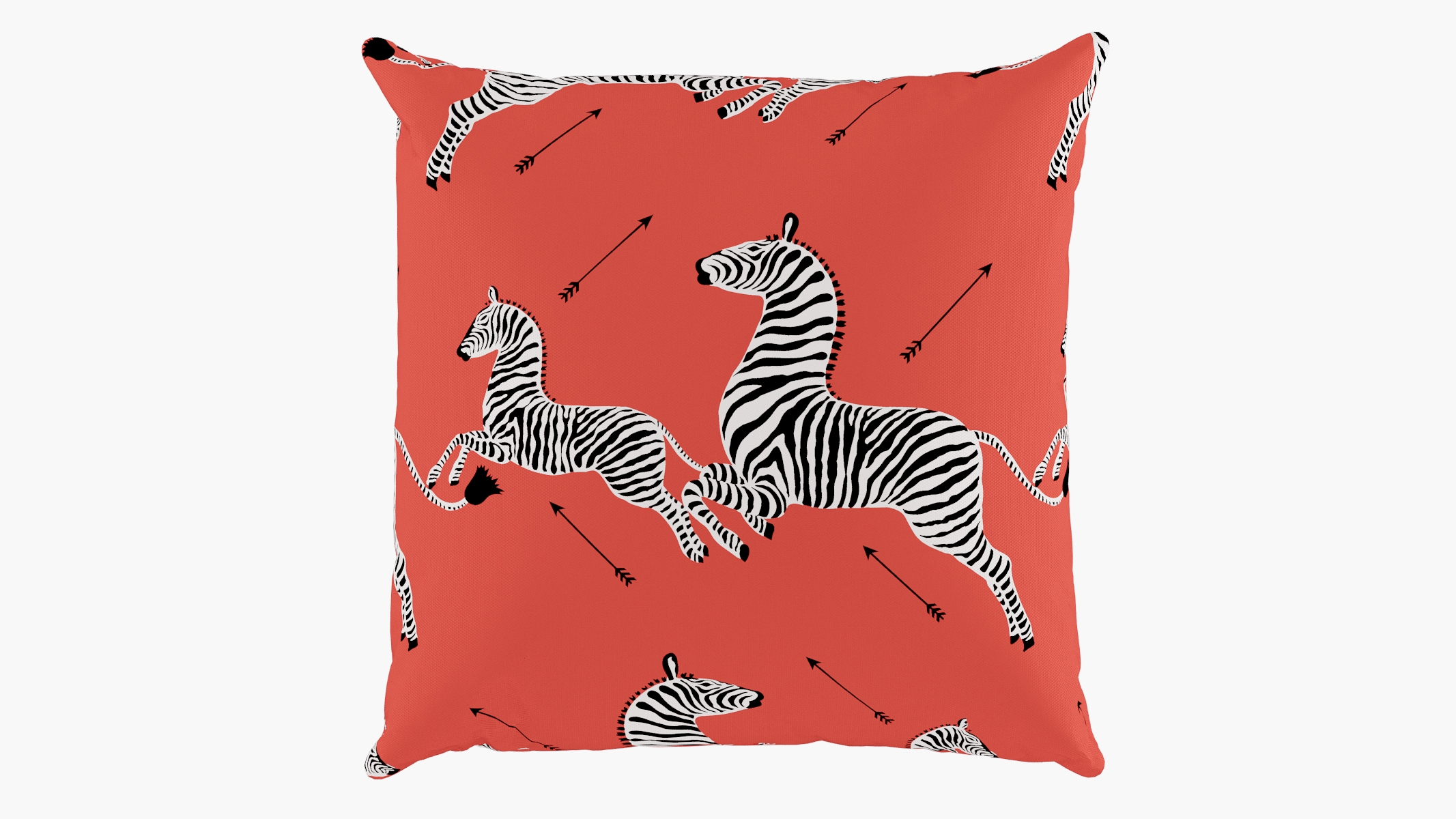 Outdoor 20" Throw Pillow, Coral Zebra, 20" x 20" - Image 0