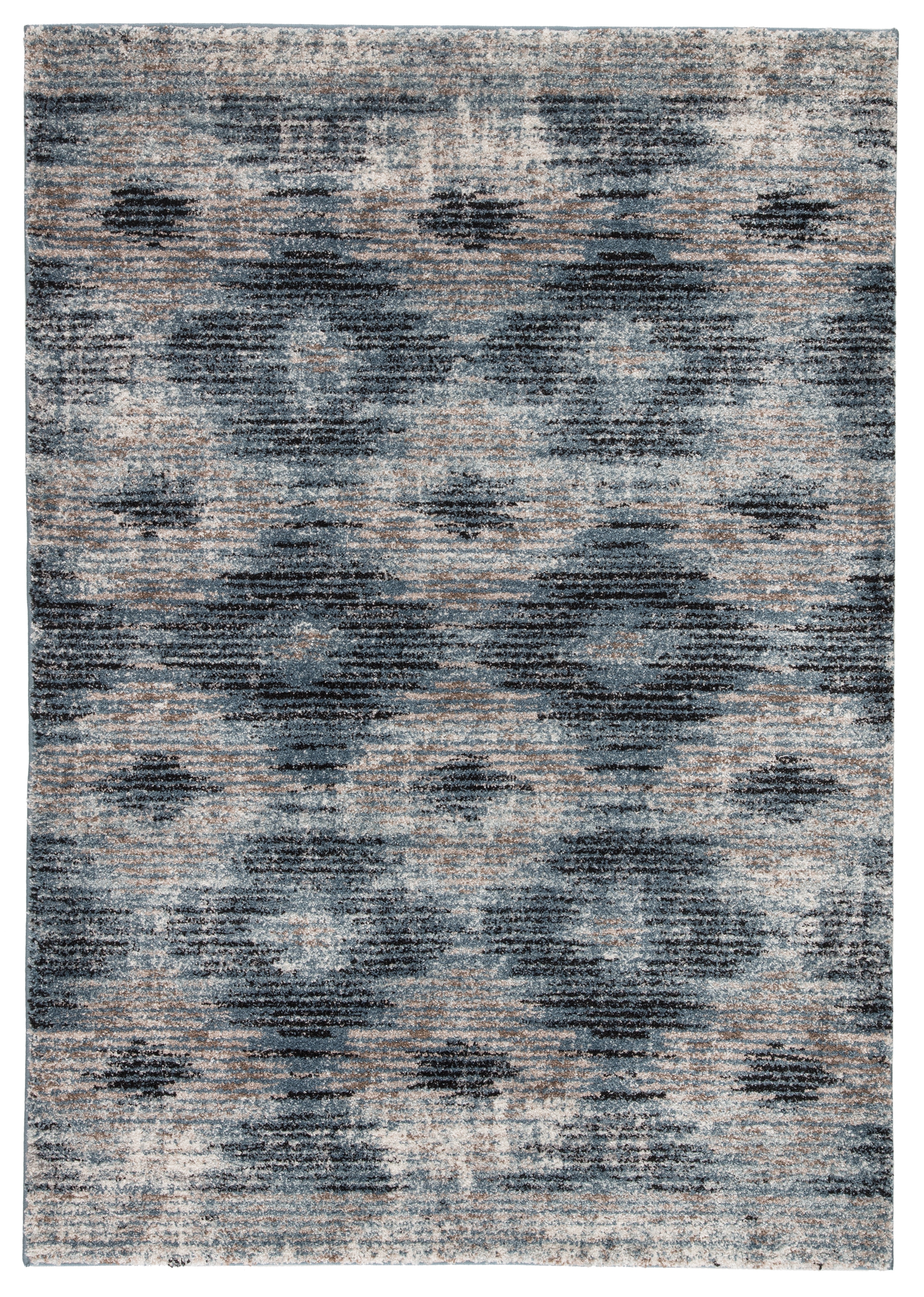 Ciara Geometric Gray/ Blue Area Rug (7'6"X9'6") - Image 0