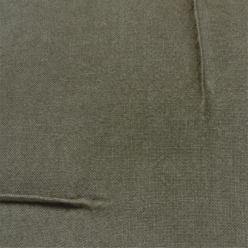 Tuck Green Linen Throw Pillow with Down-Alternative Insert 20''x20" - Image 2