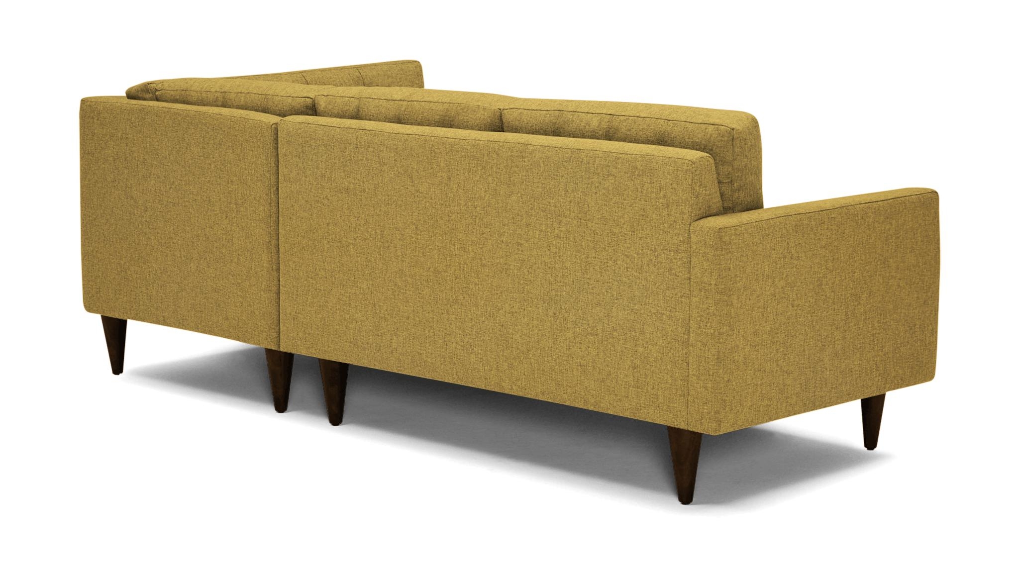 Yellow Eliot Mid Century Modern Apartment Sectional with Bumper - Marin Sunflower - Mocha - Left - Image 3