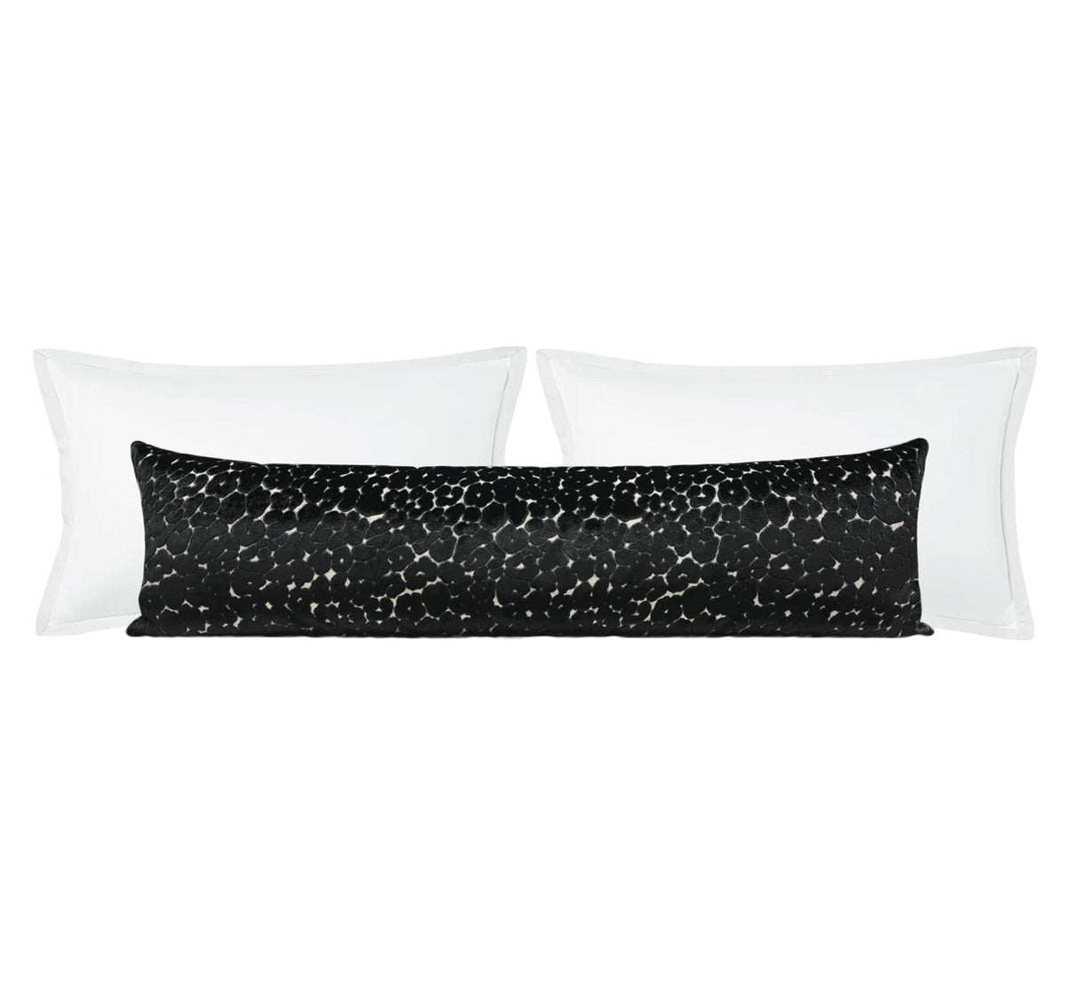 THE XL LUMBAR :: LEOPARD CUT VELVET // NOIR - 14" X 48" - Image 0
