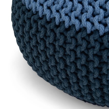 Tieman Hand Knit Round Pouf - Image 3