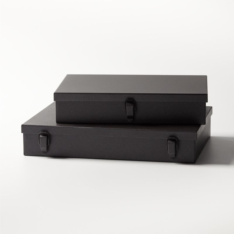 Italian Metal Storage Boxes, Set of 2 - Image 1