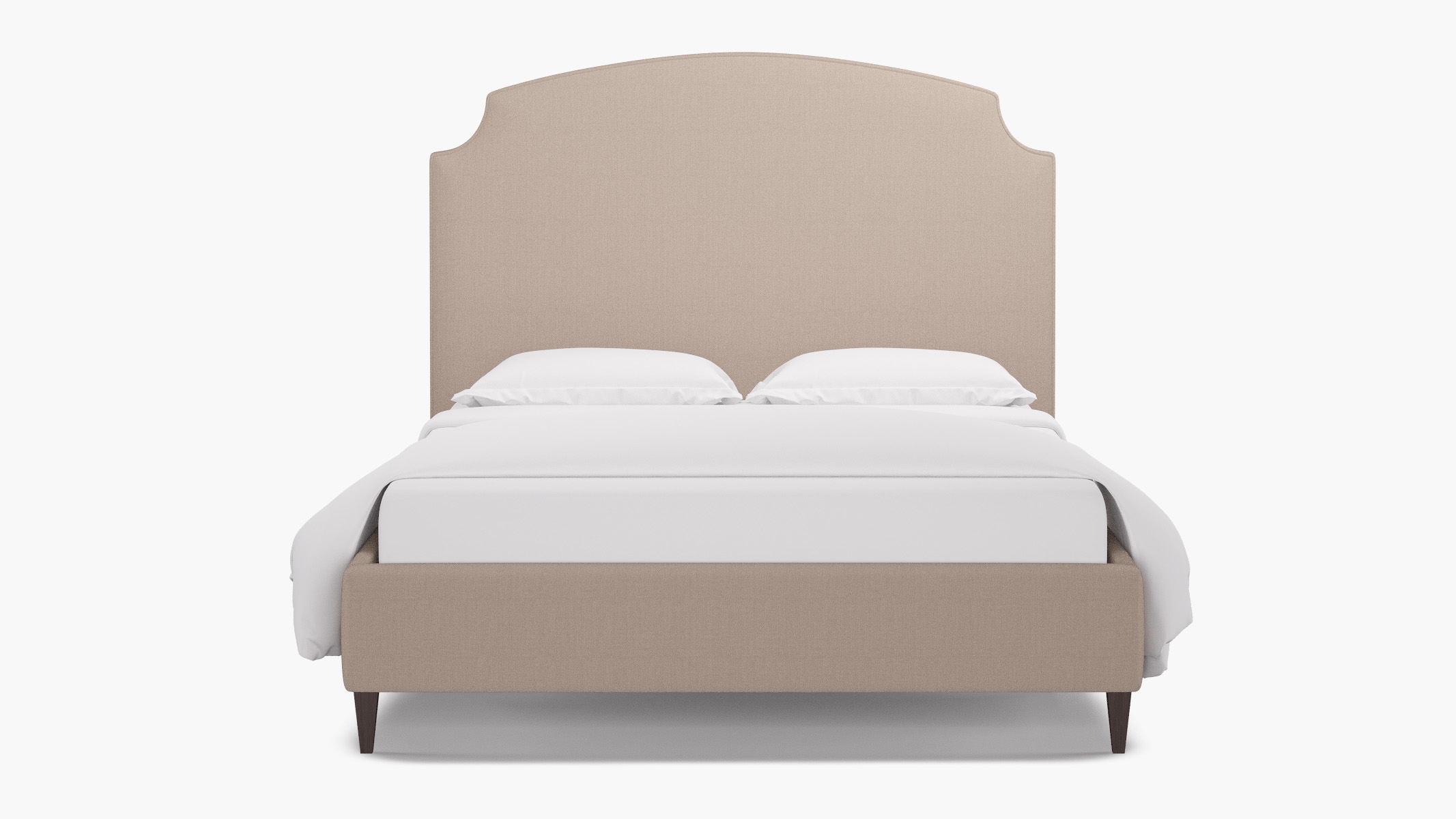 Cove Bed, Husk Everyday Linen, Espresso Square Tapered Leg, Twin - Image 0