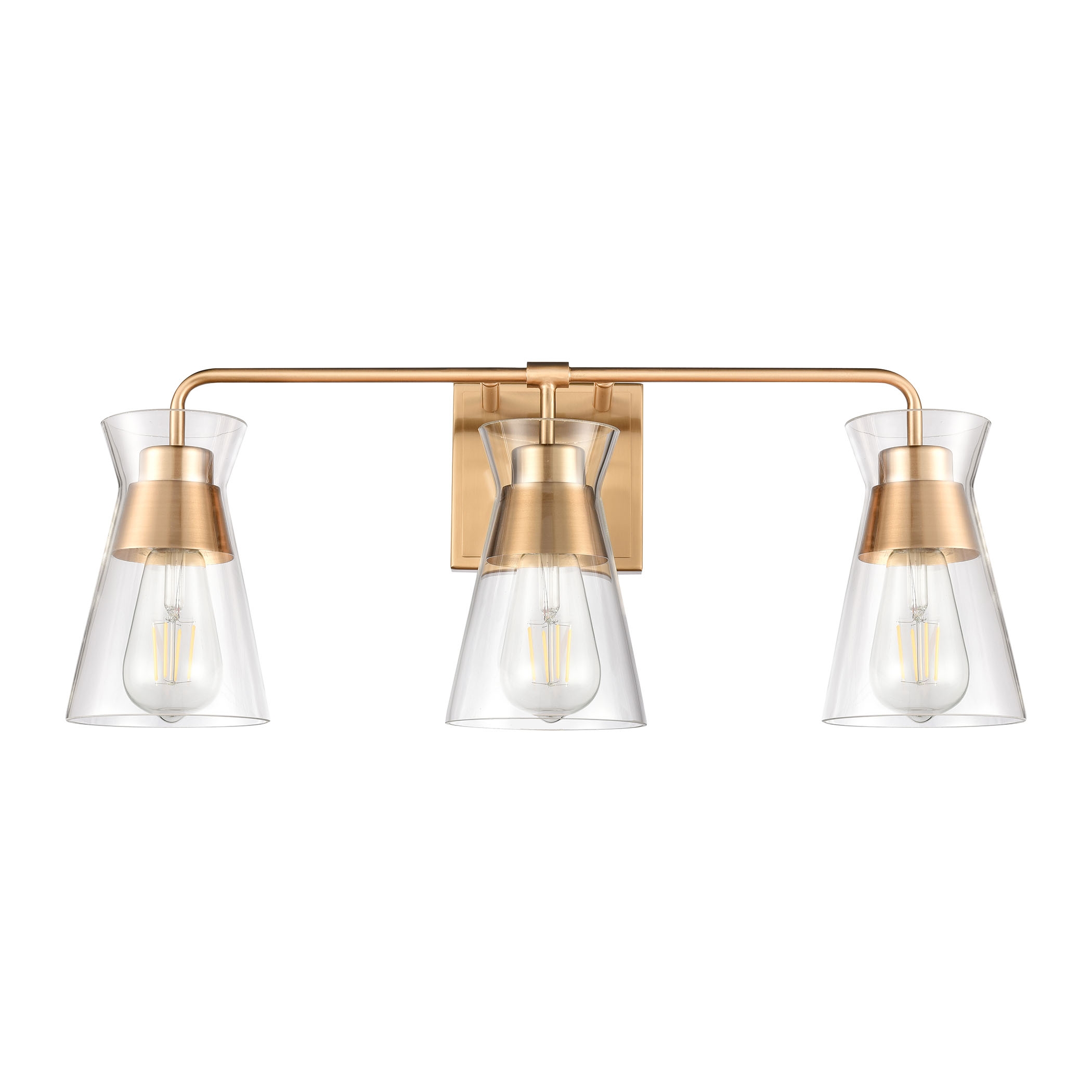 Brookville 22'' Wide 3-Light Vanity Light - Burnished Brass - Image 1