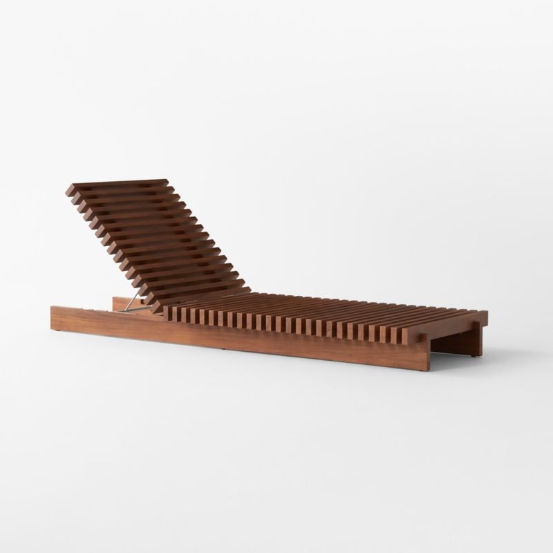 Taiko Stained Teak Outdoor Sun Lounger with Sunbrella® Cushions - Image 6