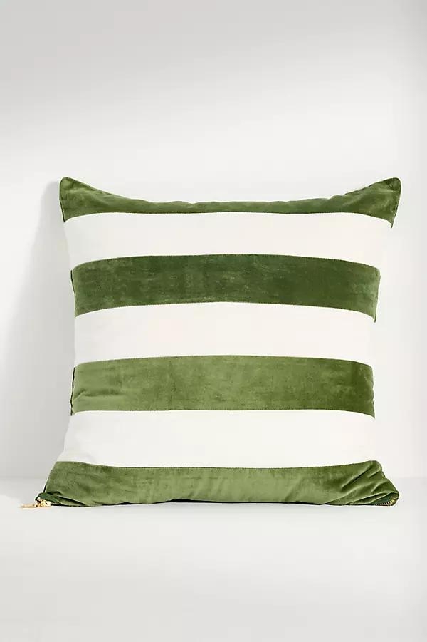 Andie Striped Cotton Velvet Pillow - Image 0