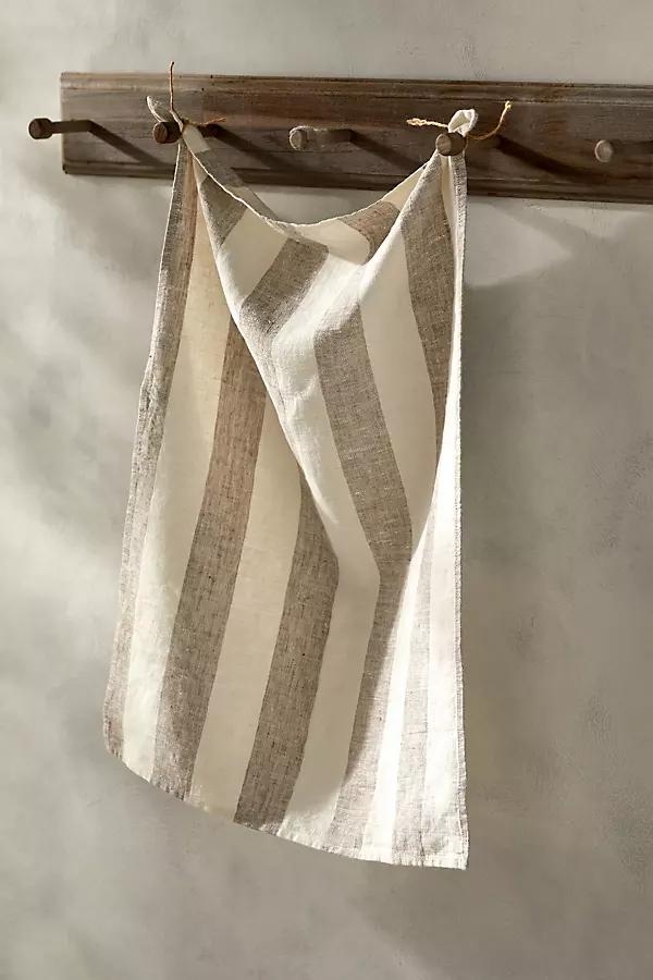 Lithuanian Linen Dish Towel, Wide Stripe - Image 0