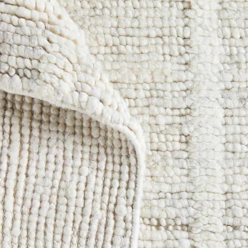 Agen Wool Handwoven Grid Ivory Area Rug 9'x12' - Image 2