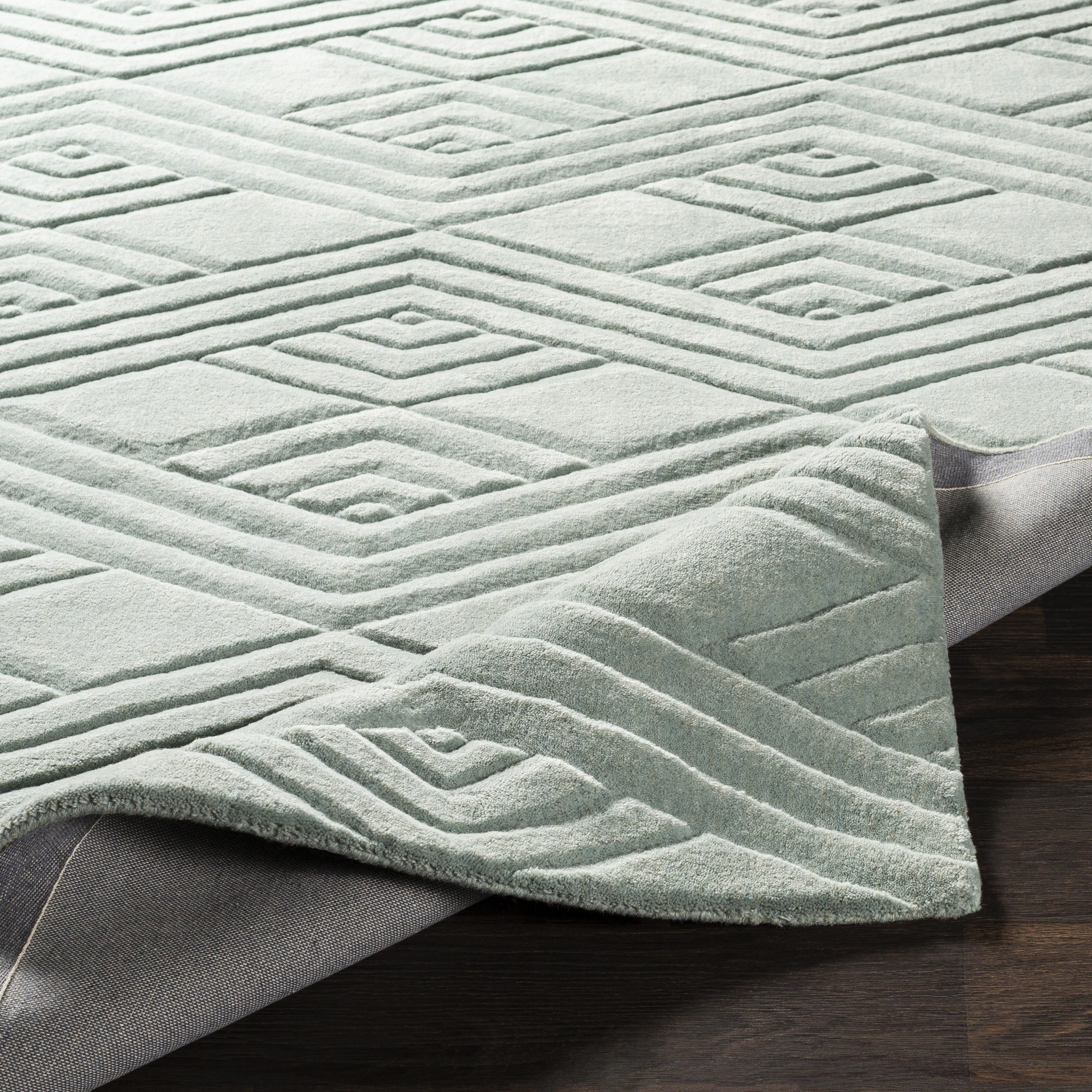 Etching Green Indoor 2' x 3' Handmade Rug - Image 4