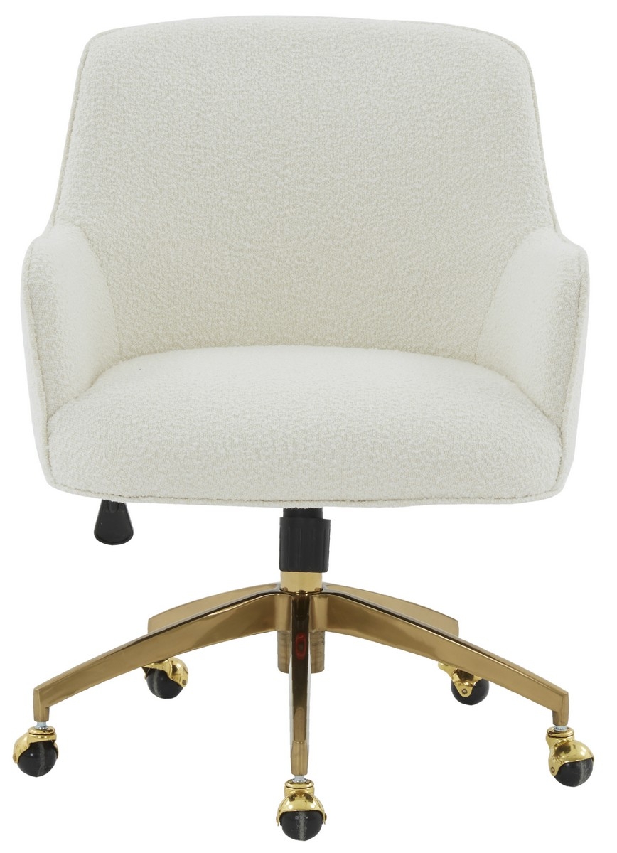 Kierstin Boucle Adjustable Swivel Desk Chair - Ivory/Gold - Image 0