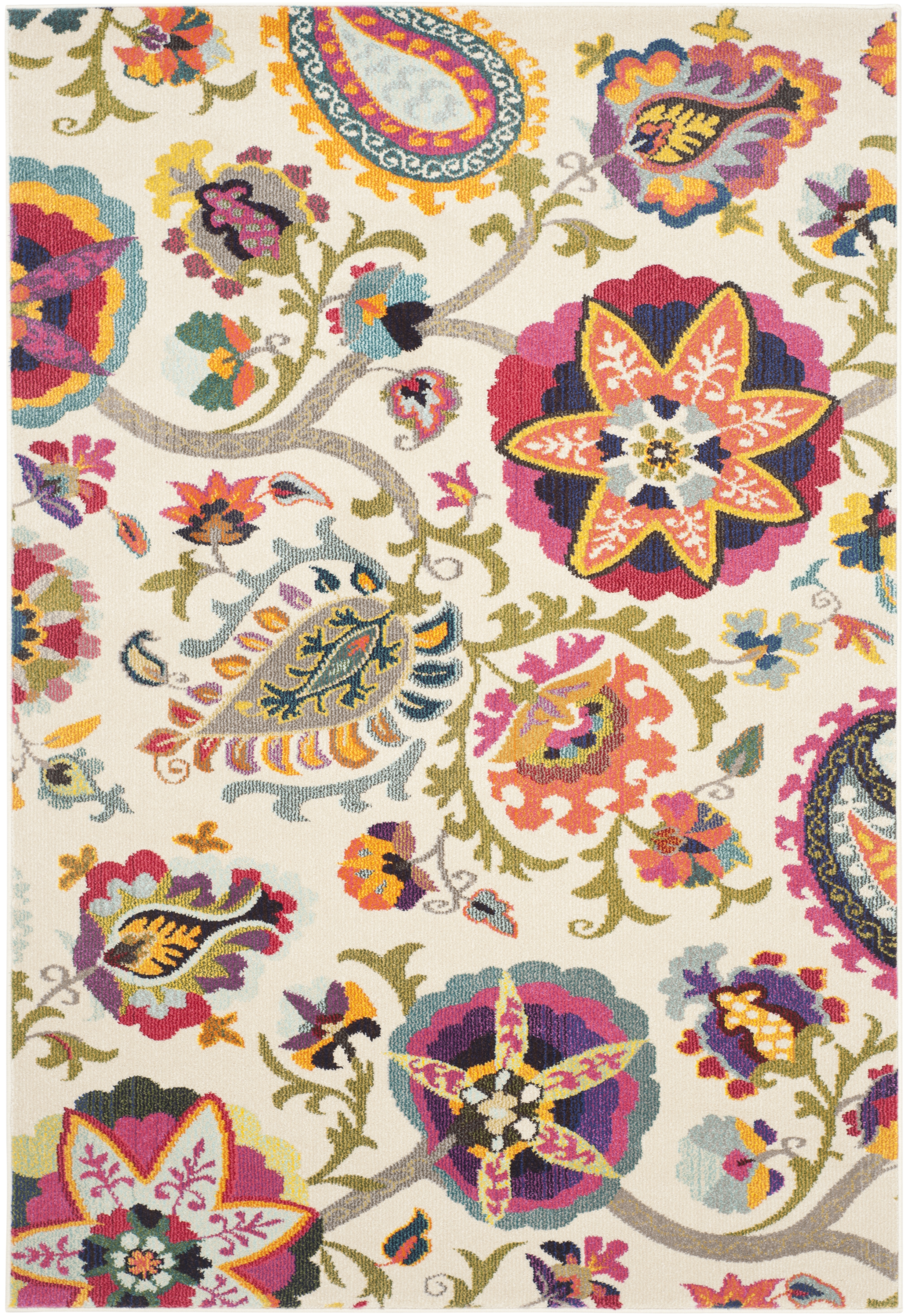 Arlo Home Woven Area Rug, MNC229A, Ivory/Multi,  5' 1" X 7' 7" - Image 0