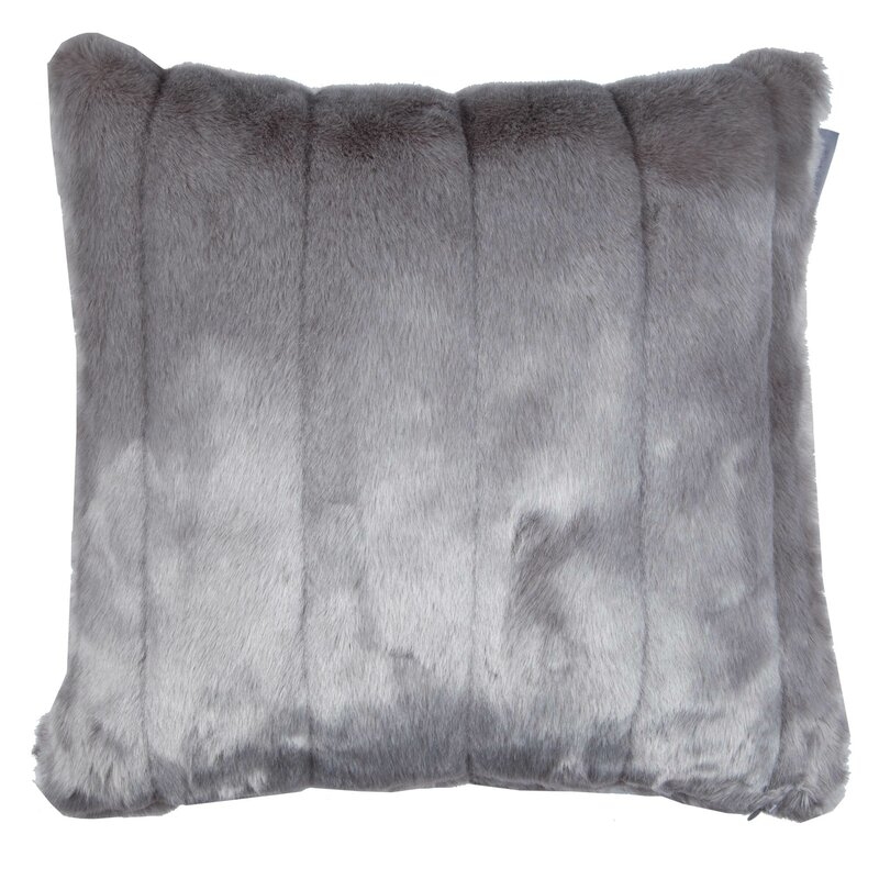 Madura Nebraska Throw Pillow Cover Size: 15.6" x 15.75", Color: Pale Gray - Image 0
