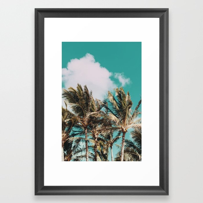Palm Trees And Island Breeze Framed Art Print by Leah Flores - Scoop Black - Small 13" x 19"-15x21 - Image 0