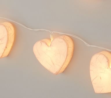 Paper Mache Heart String Lights - Image 3