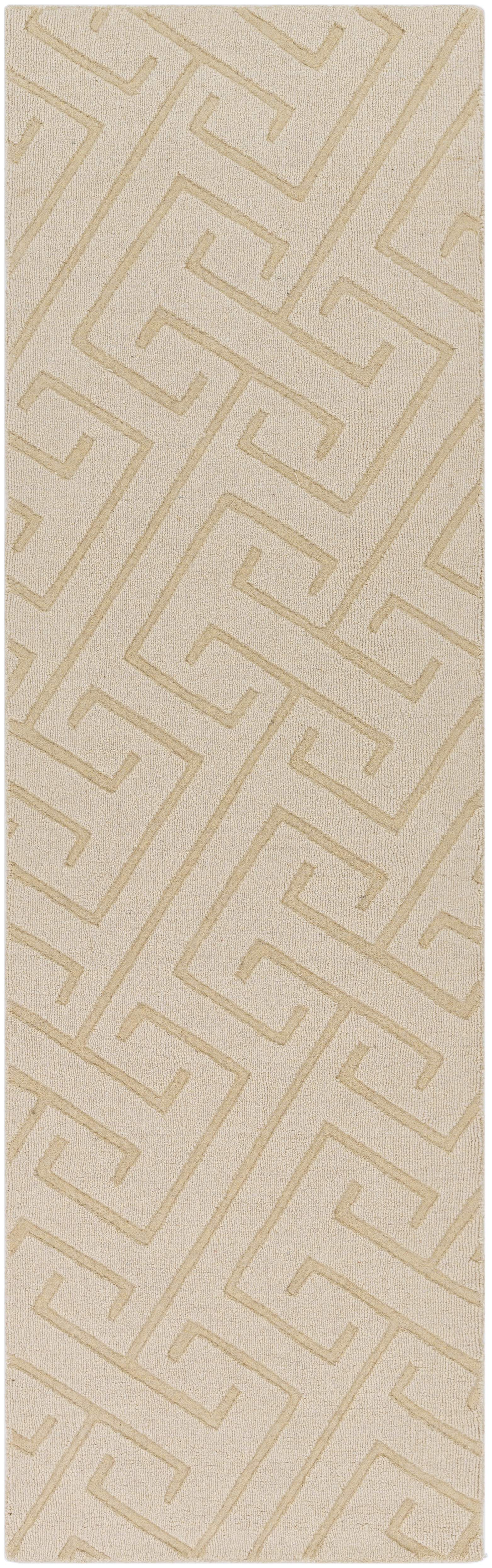 Mystique Beige Indoor 2'6" x 8' Handmade Rug - Image 0
