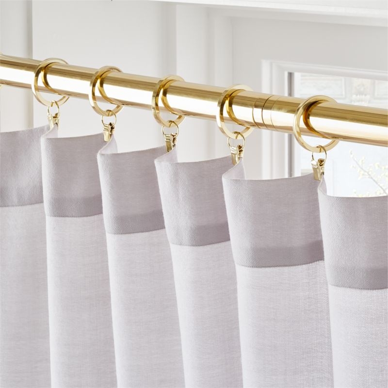 Polished Brass Curtain Rings with Clips Set of 9 - Image 2