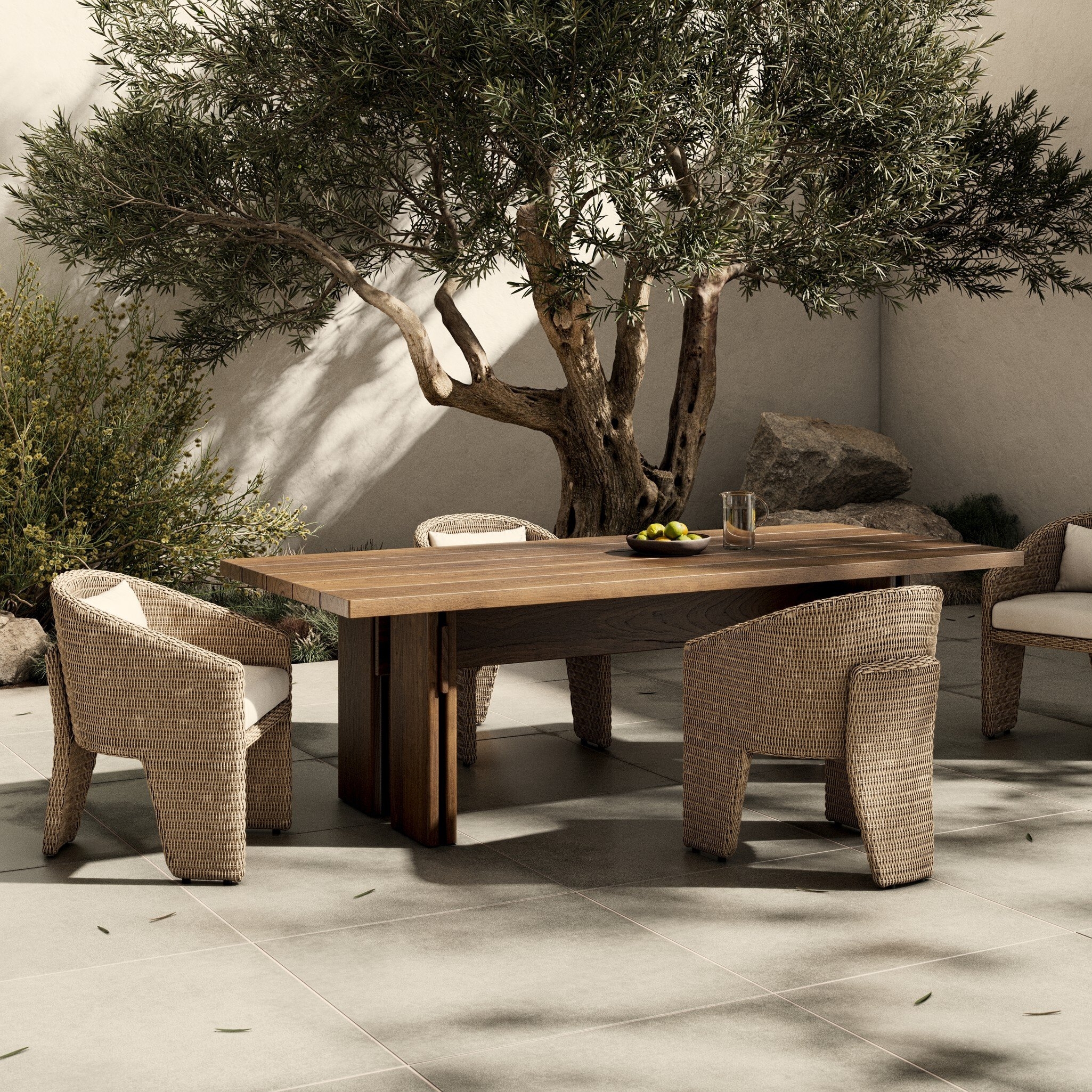 Railay Outdoor Dining Table 96" - Stained Toasted Brown-FSC - Image 3