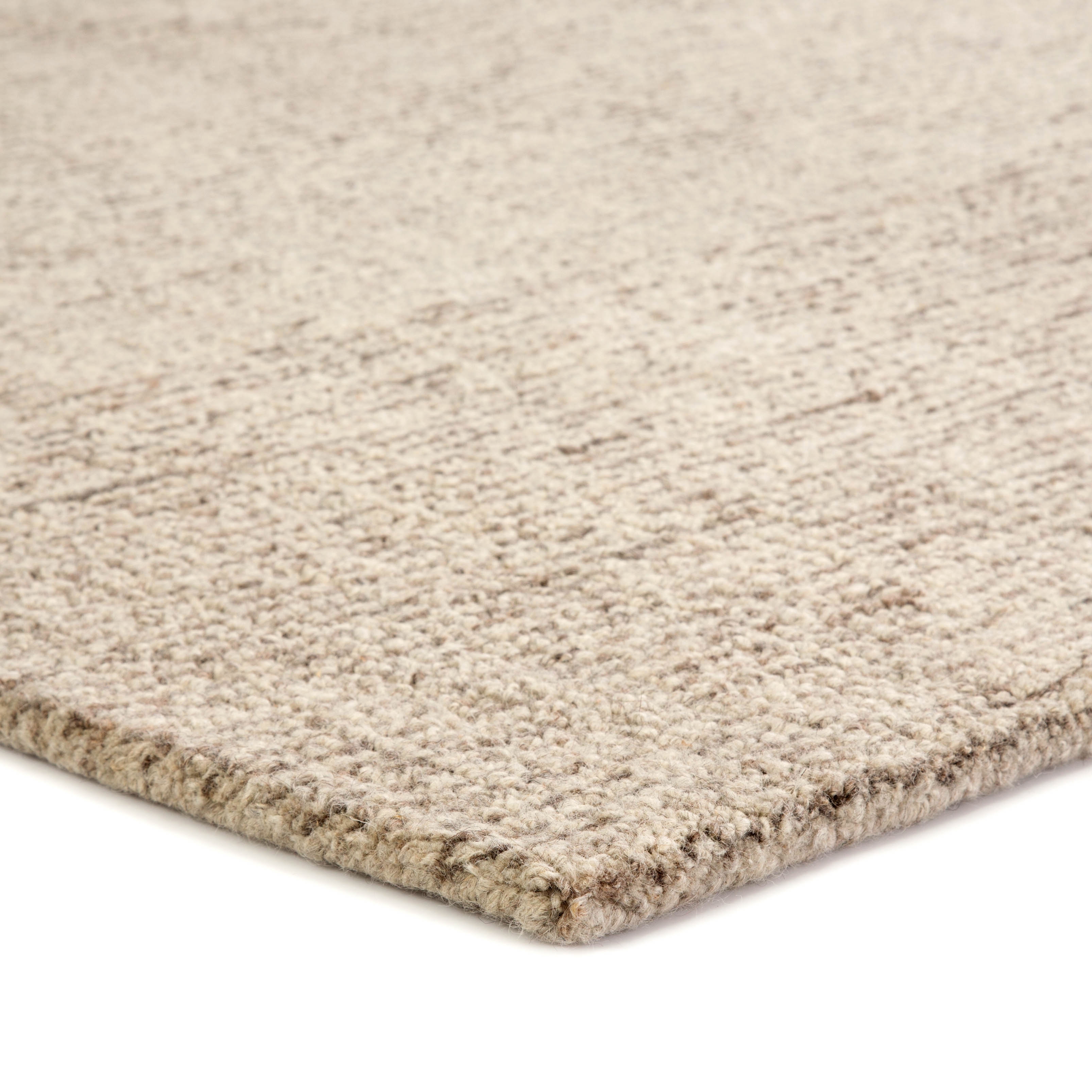 Oland Handmade Solid White/ Brown Area Rug (12'X15') - Image 1