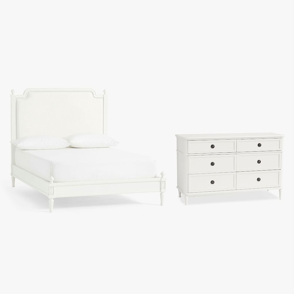 Colette Classic Bed & 6-Drawer Dresser Set, Full, Simply White, In-Home - Image 0