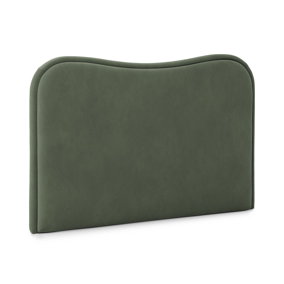 Makoa Queen Velvet Headboard - Plush Pacific Green - Image 0