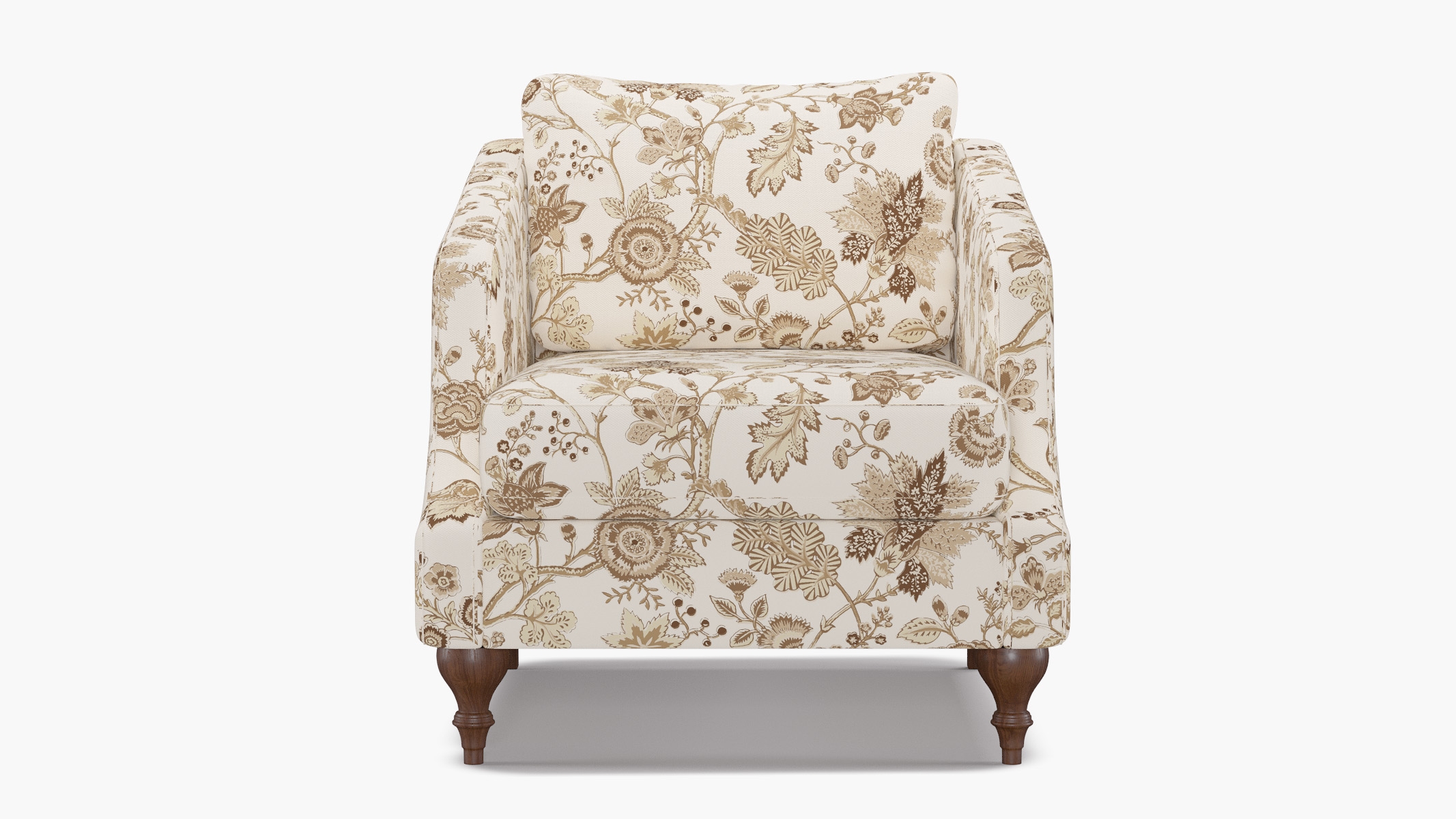 Slope Arm Chair, Tawny La Vendee, Walnut Turned Wood Leg - Image 0