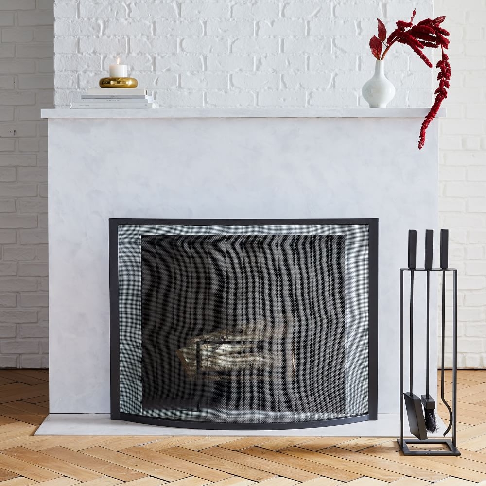 Industrial Fireplace, Set of 2, Black, Large - Image 0